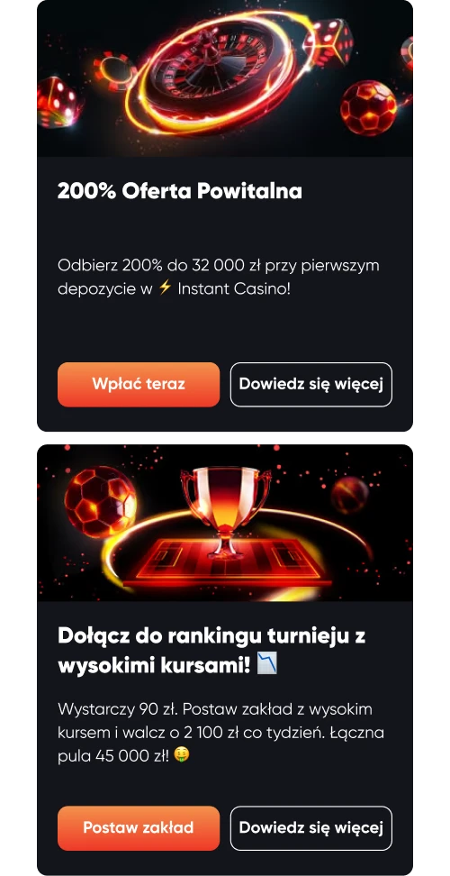 Instant Casino bonusowy system 